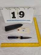 DOUBLE EDGED KNIFE W/ SHEATH, 8-3/8" OVERALL LENGTH