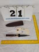 DOUBLE EDGED KNIFE W/ SHEATH, 8-1/2" OVERALL LENGTH