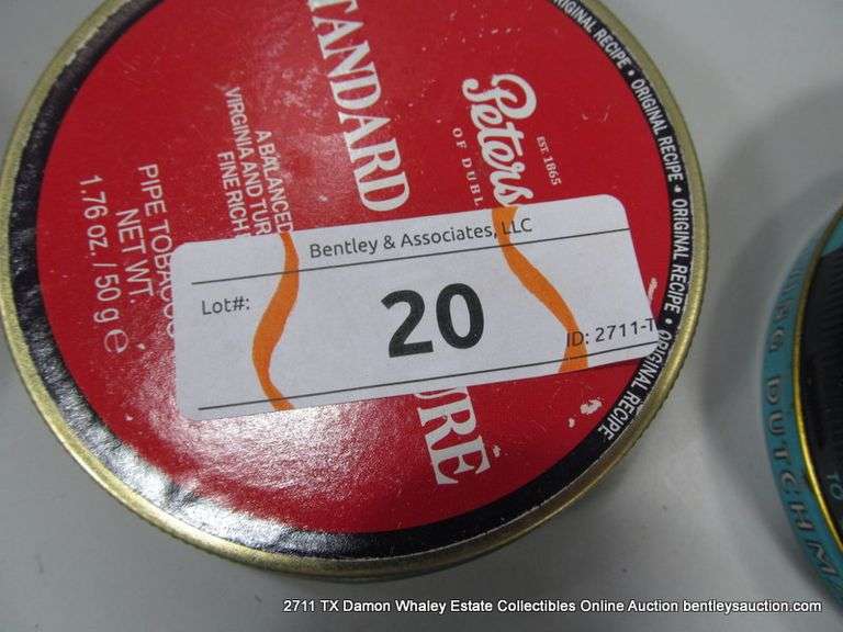 LOT: ANTIQUE TOBACCO TINS - (4) FLYING DUTCHMAN TINS (EMPTY), (1) PETERSON STANDARD MIXTURE - HAS TO