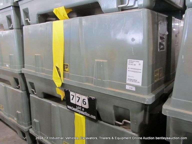 GREEN FIBERGLASS STORAGE CONTAINER, 60" X 32" X 42"