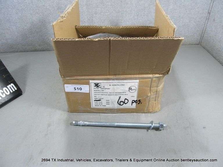 XL SCREW CORP STEEL WEDGE ANCHORS W/ HEX NUT & FLAT WASHER, 1/2X10" (BOX)