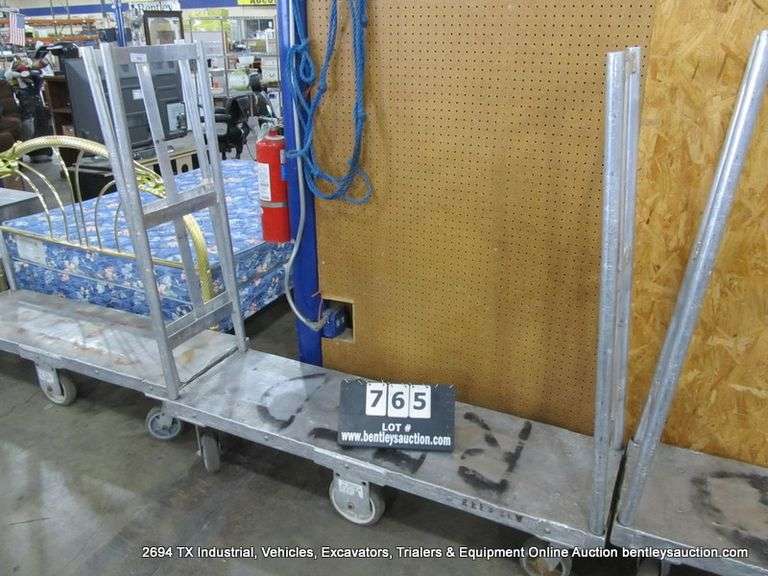 B&P ALUMINUM FLATBED  PUSH CART, 5' X 18"