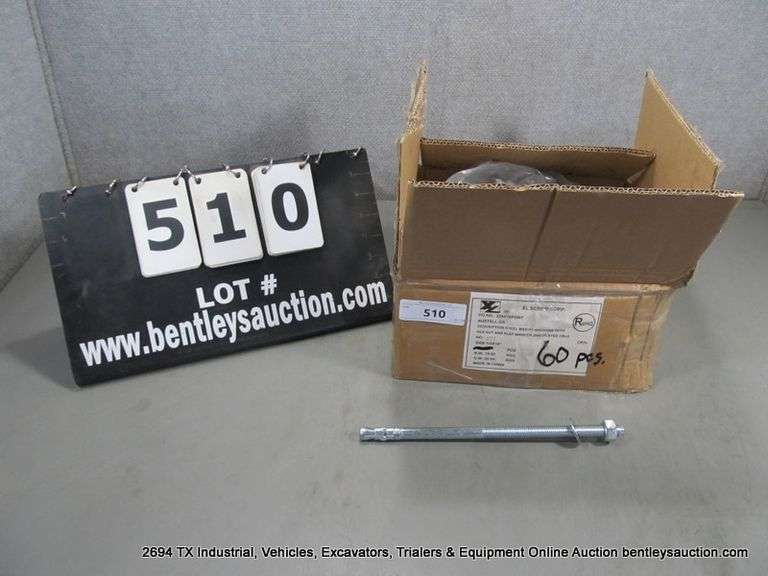 XL SCREW CORP STEEL WEDGE ANCHORS W/ HEX NUT & FLAT WASHER, 1/2X10" (BOX)