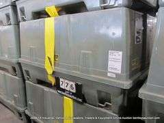 GREEN FIBERGLASS STORAGE CONTAINER, 60" X 32" X 42"