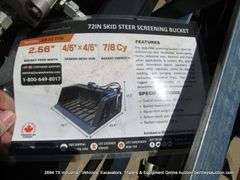 WOLVERINE SKID STEER SCREENING BUCKET MODEL: SB-12-72W, S/N: ZW-00146
