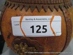 LEATHER WRAPPED CERAMIC POT