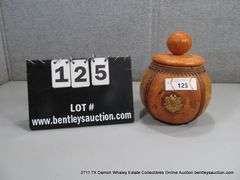 LEATHER WRAPPED CERAMIC POT