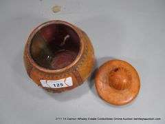 LEATHER WRAPPED CERAMIC POT