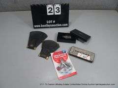 LOT: BROG PIPE EAMER W/ CASE, MEDICO PIPE MATE - UNOPENED, M. HOHNER ECHO HARMONICA, (2) LEATHER TOB