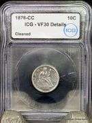 1876 CC Seated Liberty Dime VF30