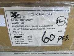 XL SCREW CORP STEEL WEDGE ANCHORS W/ HEX NUT & FLAT WASHER, 1/2X10" (BOX)
