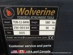 WOLVERINE TDB-11-84W 84" SKID STEER TRACK DUTY BUCKET, S/N ZW-00134