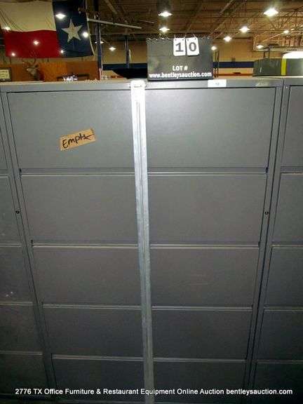 GRAY 40" X 27" X 67 1/2" 5 DRAWER STEEL LATERAL FILE CABINET, MERIDIAN