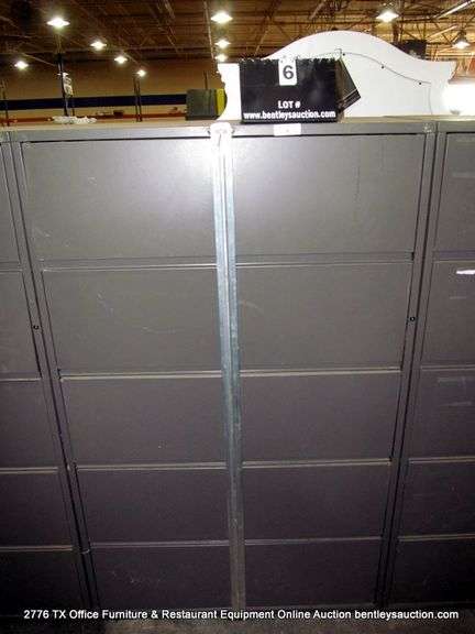 GRAY 40" X 27" X 67 1/2" 5 DRAWER STEEL LATERAL FILE CABINET, MERIDIAN