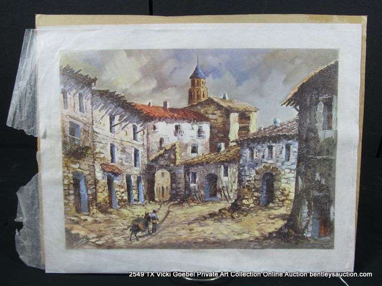 MAN & HORSE IN SPANISH VILLAGE