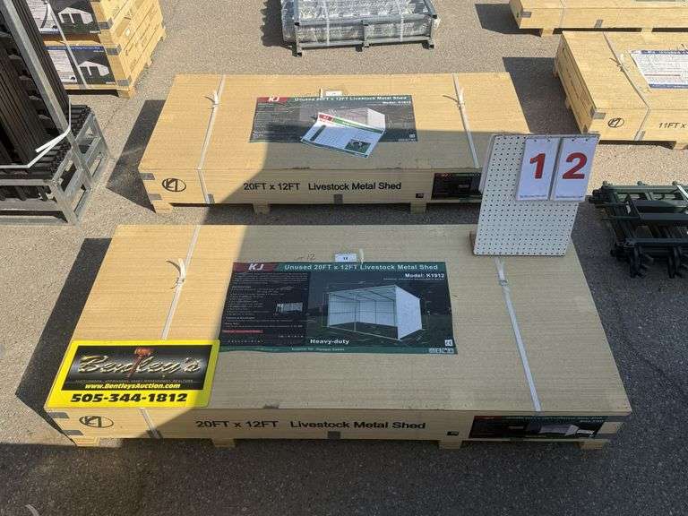 2025 KJ LIVESTOCK METAL SHED MODEL: K1912, 20' X 12'