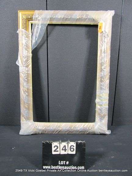 GOLD PAINTED, CARVED ORNATE WOODEN FRAME - (WRAPPED IN PLASTIC) 27 X 37