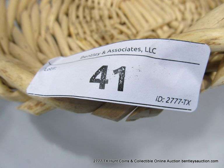 1-BASKET, 2 BLUE & WHITE BALLS (3 1/4"), 3 X MONEY