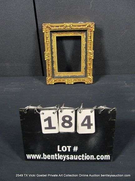 GOLD & BLACK PAINTED, CARVED ORNATE WOODEN FRAME 9 X 11
