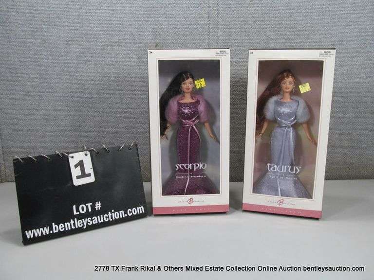 LOT 2: TAURUS & SCORPIO ZODIAC SIGN PINK LABEL COLLECTOR'S BARBIES