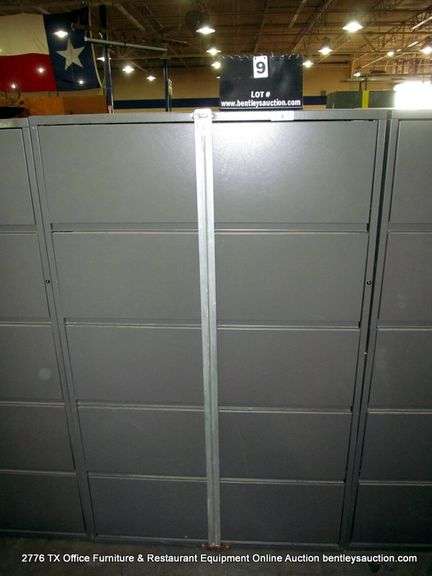 GRAY 40" X 27" X 67 1/2" 5 DRAWER STEEL LATERAL FILE CABINET, MERIDIAN