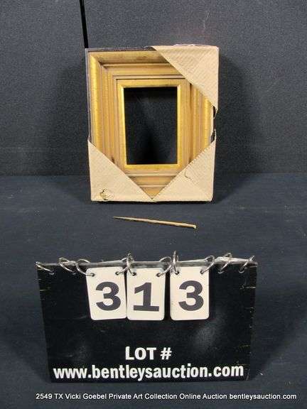 GOLD & BLACK PAINTED, CARVED WOODEN FRAME 10 X 12