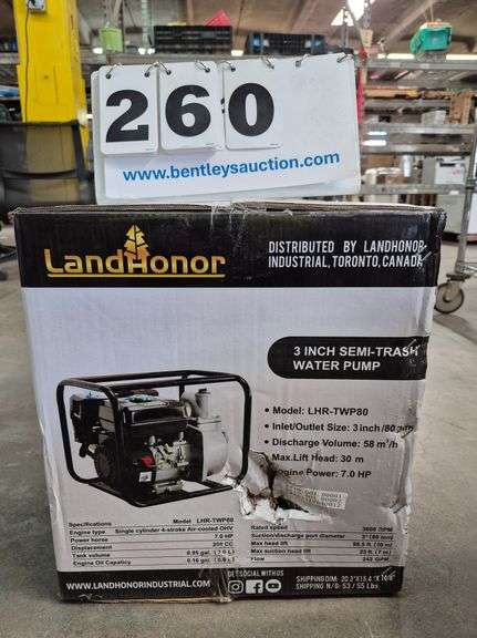 2025 LANDHONOR 3" SEMI-TRASH WATER PUMP MODEL: LHR-TWP80,