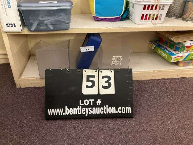 LOT: (3) SHELF ORGANIZERS AND PENCIL CASE