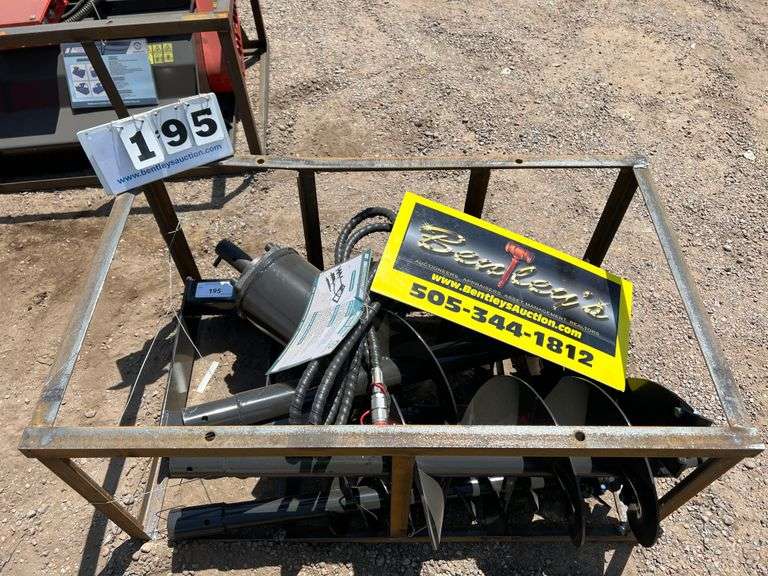 2024/2025 MOWER KING SKID STEER AUGER MODEL: SSECAG-Y WITH 3 BITS - 6", 12", 14" AUGERS,