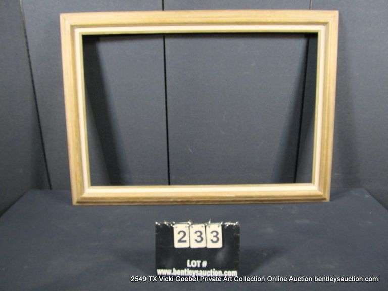 DRIFTWOOD STYLE, W/ LINEN INLAY, CARVED WOODEN FRAME 30 X 42