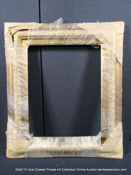 GOLD PAINTED, CARVED ORNATE WOODEN FRAME (WRAPPED IN PLASTIC) 24 X 28