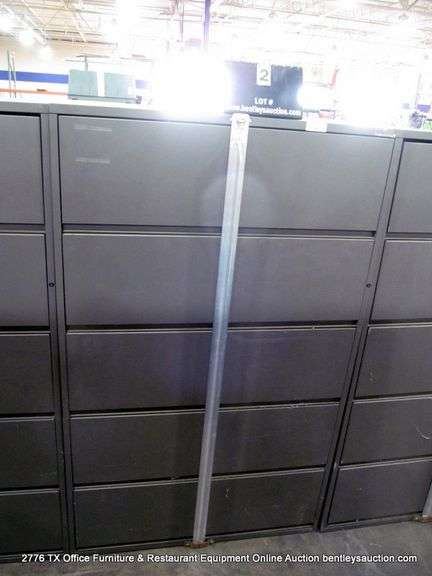 GRAY 40" X 27" X 67 1/2" 5 DRAWER STEEL LATERAL FILE CABINET, MERIDIAN