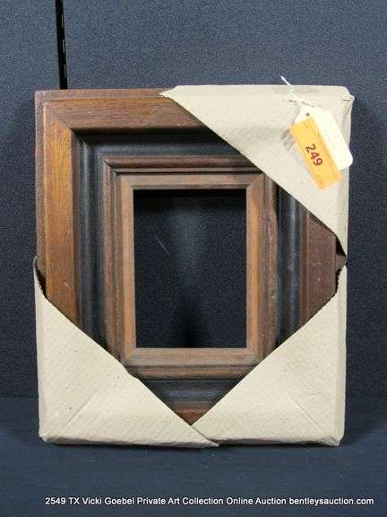 DARK-STAINED WOOD, CARVED WOODEN FRAME 12 X 14
