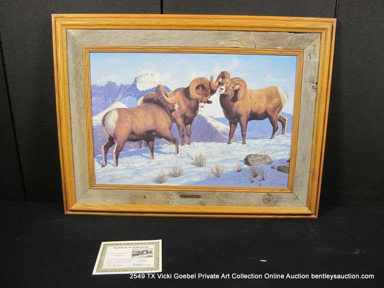 FRAMED LIMITED EDITION REPRODUCTION LITHOGRAPH - TOM MANSANAREZ - 1998 - L.E. 12/95 "MEETING THE CHA