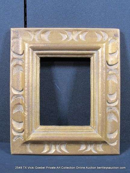 GOLD PAINTED, CARVED WOODEN FRAME 13 X 15