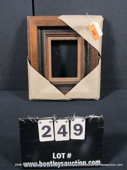 DARK-STAINED WOOD, CARVED WOODEN FRAME 12 X 14