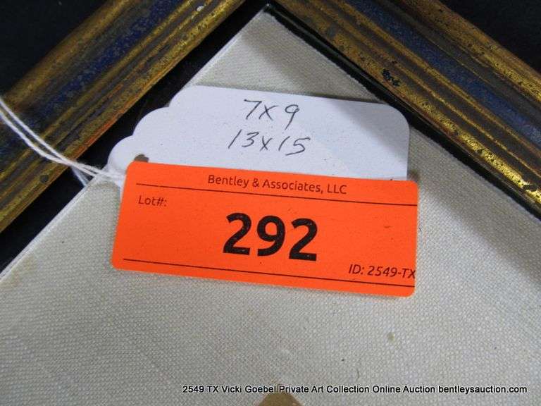 NAVY & GOLD/BRONZE PAINTED, CARVED WOODEN FRAME - W/ GLASS & CARDBOARD BACK 13 X 15