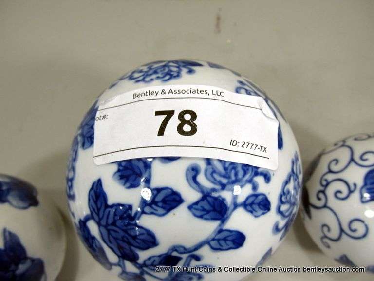 (3) ASIAN CERAMIC GLOBES