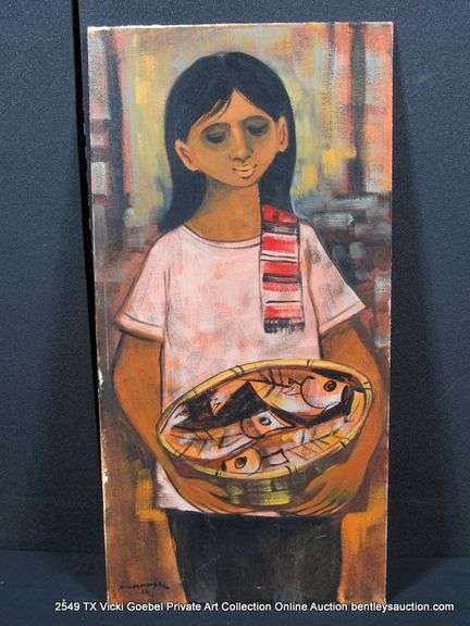 NATIVE AMERICAN GIRL W/ FISH