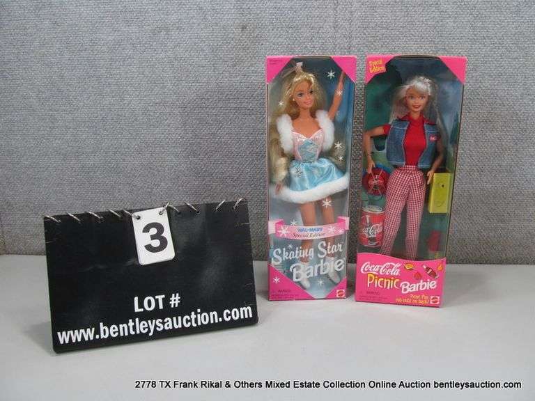 LOT 2: VINTAGE MATTEL SKATING STAR SPECIAL EDITION 1995 BARBIE, 1997 BARBIE COCA-COLA PICNIC BLONDE 