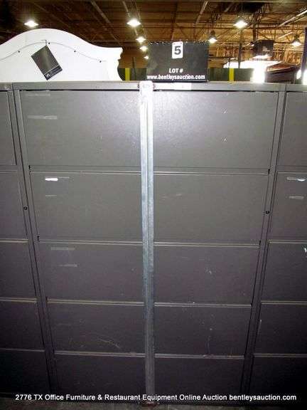 GRAY 40" X 27" X 67 1/2" 5 DRAWER STEEL LATERAL FILE CABINET, MERIDIAN