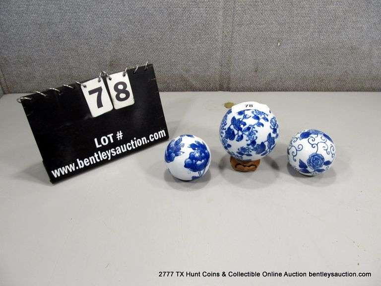 (3) ASIAN CERAMIC GLOBES