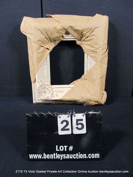 WHITE PAINTED, CARVED ORNATE WOODEN FRAME 16 X 18