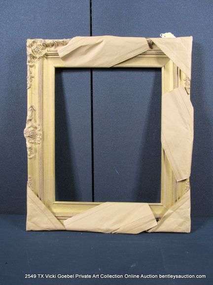 GOLD PAINTED, CARVED ORNATE WOODEN FRAME 32 X 24