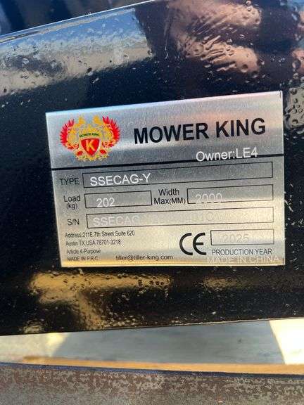 2025 MOWER KING SKID STEER AUGER MODEL: SSECAG-Y WITH 3 BITS - 6", 12", 14" AUGERS,