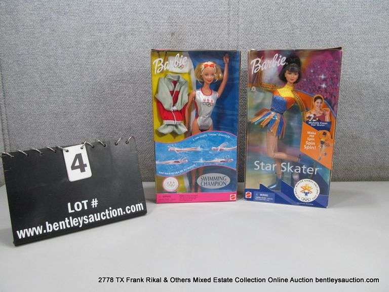 LOT 2: BARBIE STAR SKATER MICHELLE KWAN OLYMPIC WINTER GAMES SALT LAKE 2002, 1999 MATTEL SWIMMING CH