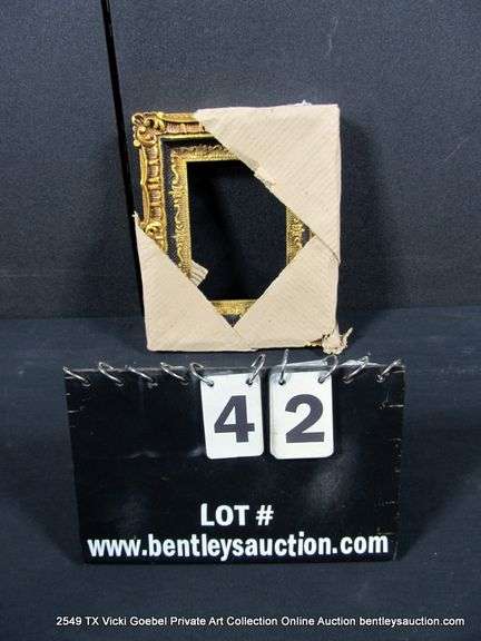 GOLD & BLACK PAINTED, CARVED ORNATE WOODEN FRAME 9 X 11