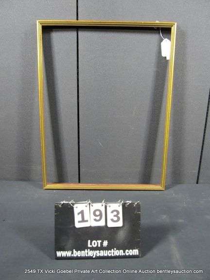 GOLD & GREEN PAINTED, CARVED WOODEN FRAME 21 X 28