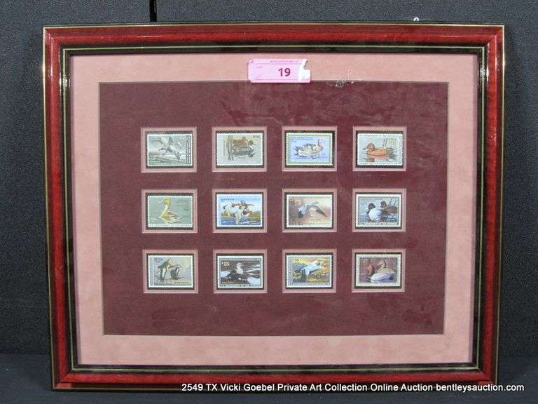 14" X 18" FEDERAL RW - DEPARTMENT OF INTERIOR DUCK COLLECTION STAMP DISPLAY DUCK STAMPS - RW49-60