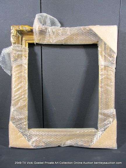 GOLD PAINTED, CARVED ORNATE WOODEN FRAME - (WRAPPED IN BUBBLE WRAP) 28 X 32